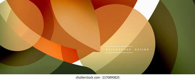 Fondo abstracto con formas geométricas de color. Hermoso fondo mínimo con formas redondeadas, círculos y líneas. Diseño geométrico. Ilustración del vector