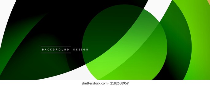 Abstract background with color geometric shapes. Beautiful minimal backdrop with round shapes circles and lines. Geometrical design. Vector illustration