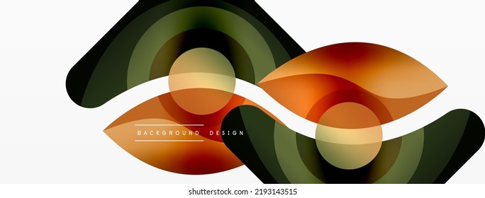 Abstrakter Hintergrund mit geometrischen Farbformen. Schöner minimaler Hintergrund mit runden Formen Kreise und Linien. Geometrisches Design. Vektorgrafik