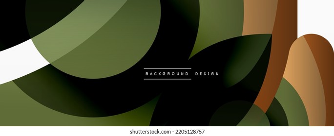 Abstract background with color geometric shapes. Beautiful minimal backdrop with round shapes circles and lines. Geometrical design. Vector illustration