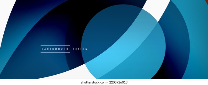 Abstract background with color geometric shapes. Beautiful minimal backdrop with round shapes circles and lines. Geometrical design. Vector illustration