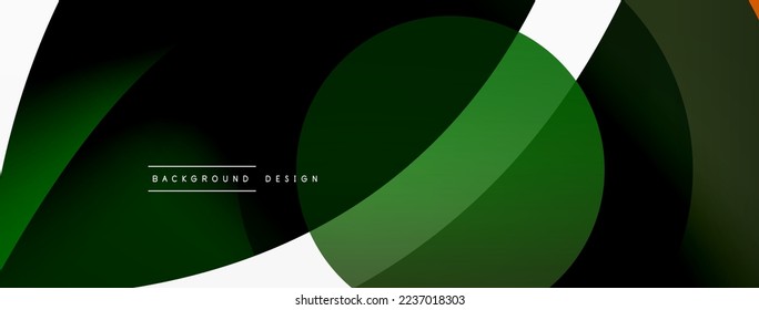 Abstract background with color geometric shapes. Beautiful minimal backdrop with round shapes circles and lines. Geometrical design. Vector illustration