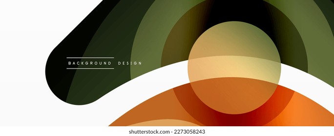 Fondo abstracto con formas geométricas de color. Hermoso fondo mínimo con formas redondeadas, círculos y líneas. Diseño geométrico. Ilustración del vector