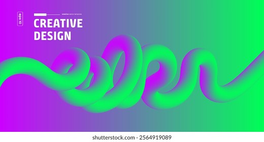 "Abstract Background" with Color Gradient Line Shapes. Abstract fluid Wave Ribbons Vector illustration. . Creative concept for web banner, social media banner. Soft colored. Gradiant background.