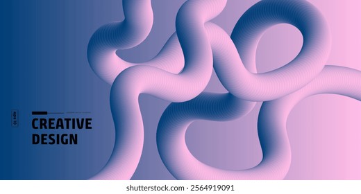 "Abstract Background" with Color Gradient Line Shapes. Abstract fluid Wave Ribbons Vector illustration. . Creative concept for web banner, social media banner. Soft colored. Gradiant background.