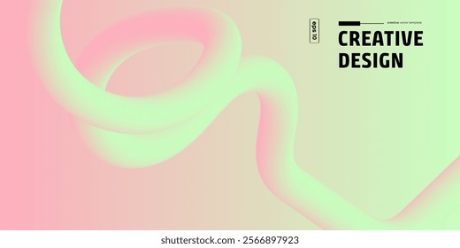 Abstract Background with Color Gradient Line Shapes. Abstract fluid Wave Ribbons Vector illustration. . Creative concept for web banner, social media banner