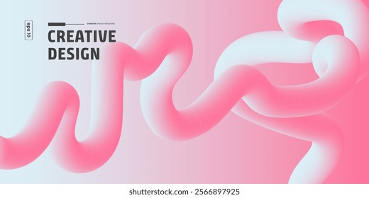 Abstract Background with Color Gradient Line Shapes. Abstract fluid Wave Ribbons Vector illustration. . Creative concept for web banner, social media banner