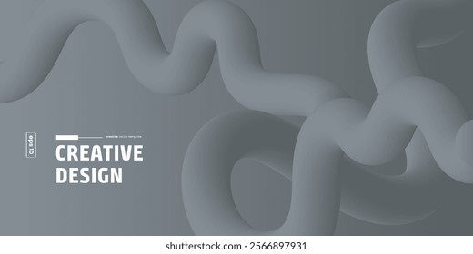 Abstract Background with Color Gradient Line Shapes. Abstract fluid Wave Ribbons Vector illustration. . Creative concept for web banner, social media banner