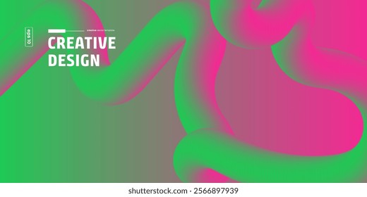 Abstract Background with Color Gradient Line Shapes. Abstract fluid Wave Ribbons Vector illustration. . Creative concept for web banner, social media banner