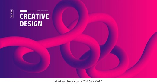 Abstract Background with Color Gradient Line Shapes. Abstract fluid Wave Ribbons Vector illustration. . Creative concept for web banner, social media banner