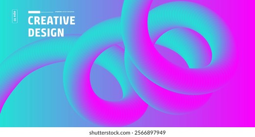 Abstract Background with Color Gradient Line Shapes. Abstract fluid Wave Ribbons Vector illustration. . Creative concept for web banner, social media banner
