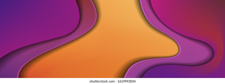 Abstract background color gradient pattern with paper cut effect. Geometric wave lines vector. Minimal geometric background pattern design.
