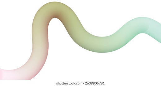 Abstract Background with Color Gradient Shape Pattern. Vector Curve Line Waves. 3D Squiggle Rainbow Ribbons.  Vector Wavy Graphic Design Elements. Rainbow Dynamic Swirl and Squiggle