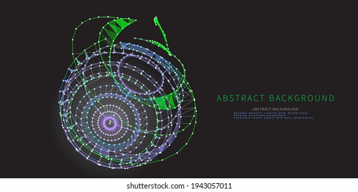 Abstrakter Hintergrund mit Farbraster-Kugel. Polygonal Konzept für Wissenschaft und Technologie. Business, Technologie und naturwissenschaftliche futuristische Visualisierung.  
