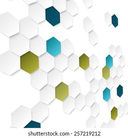 Abstract background with color hexagons, design with perspective effect