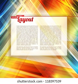 Abstract background with color line. Vector