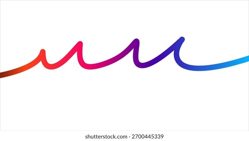 Abstract Background with Color Line. Vector Pattern with Gradient Shape. Curve Geometric Design Element.