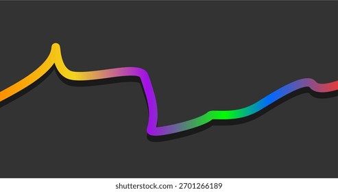 Abstract Background with Color Line. Vector Pattern with Gradient rainbow Shape. Curve Geometric Design Element.