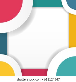 Abstract background with color lines and circles
