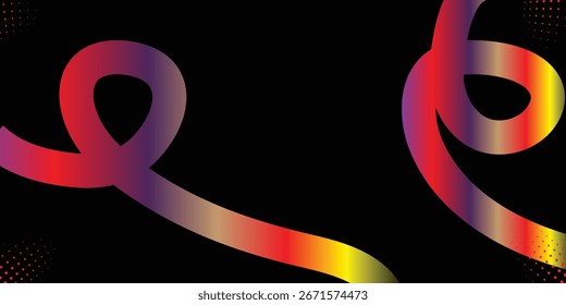 Abstract Background with Color Lines. Graphic Shapes with Gradient. Vector Pattern with Curve 3D Rainbow