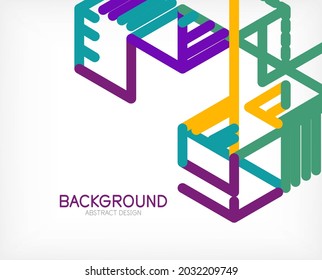 Abstract background. Color lines on white background. Linear abstract composition. Techno or business concept for wallpaper, banner, background, landing page