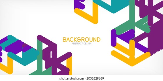 Abstract background. Color lines on white background. Linear abstract composition. Techno or business concept for wallpaper, banner, background, landing page