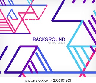 Abstract background. Color lines on white background. Linear abstract composition. Techno or business concept for wallpaper, banner, background, landing page