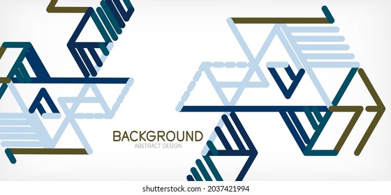 Abstract background. Color lines on white background. Linear abstract composition. Techno or business concept for wallpaper, banner, background, landing page