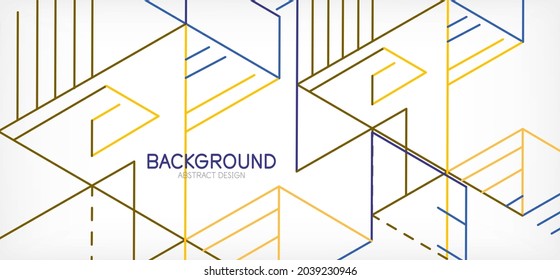 Abstract background. Color lines on white background. Linear abstract composition. Techno or business concept for wallpaper, banner, background, landing page
