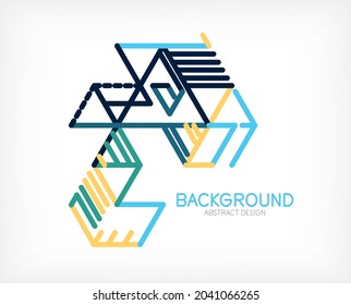 Abstract background. Color lines on white background. Linear abstract composition. Techno or business concept for wallpaper, banner, background, landing page