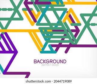 Abstract background. Color lines on white background. Linear abstract composition. Techno or business concept for wallpaper, banner, background, landing page