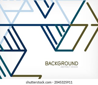 Abstract background. Color lines on white background. Linear abstract composition. Techno or business concept for wallpaper, banner, background, landing page