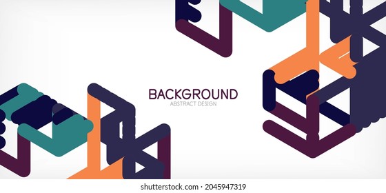 Abstract background. Color lines on white background. Linear abstract composition. Techno or business concept for wallpaper, banner, background, landing page
