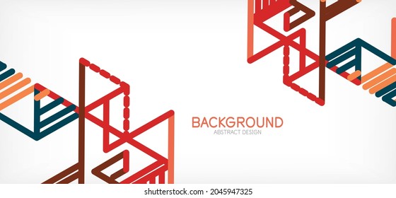 Abstract background. Color lines on white background. Linear abstract composition. Techno or business concept for wallpaper, banner, background, landing page