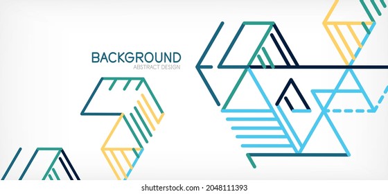 Abstract background. Color lines on white background. Linear abstract composition. Techno or business concept for wallpaper, banner, background, landing page