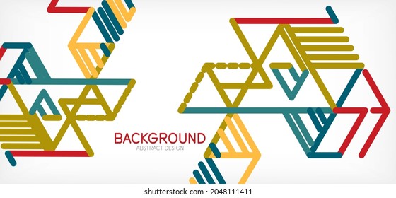 Abstrakter Hintergrund. Farblinien auf weißem Hintergrund. Lineare abstrakte Komposition. Techno- oder Business-Konzept für Bildschirmhintergründe, Banner, Hintergrund, Landing-Page
