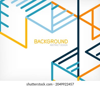 Resumo. Linhas de cor no plano de fundo branco. Composição abstrata linear. Techno ou conceito de negócios para papel de parede, banner, fundo, página inicial