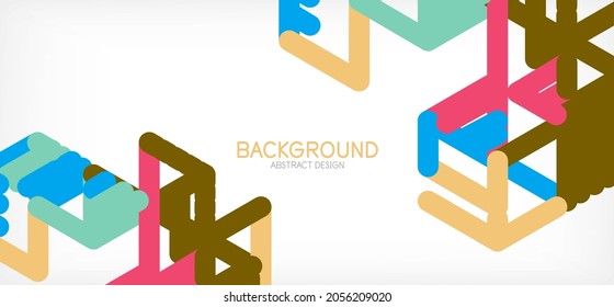 Abstract background. Color lines on white background. Linear abstract composition. Techno or business concept for wallpaper, banner, background, landing page