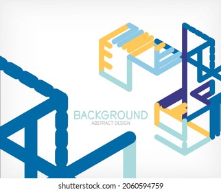 Abstract background. Color lines on white background. Linear abstract composition. Techno or business concept for wallpaper, banner, background, landing page