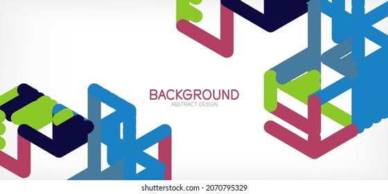 Abstract background. Color lines on white background. Linear abstract composition. Techno or business concept for wallpaper, banner, background, landing page