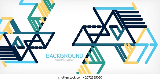 Abstract background. Color lines on white background. Linear abstract composition. Techno or business concept for wallpaper, banner, background, landing page