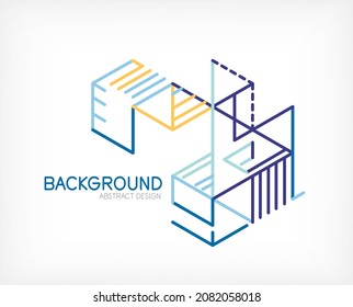 Abstract background. Color lines on white background. Linear abstract composition. Techno or business concept for wallpaper, banner, background, landing page