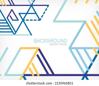 Abstract background. Color lines on white background. Linear abstract composition. Techno or business concept for wallpaper, banner, background, landing page