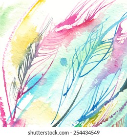 abstract background of color lines/ watercolor sketch/ vector illustration