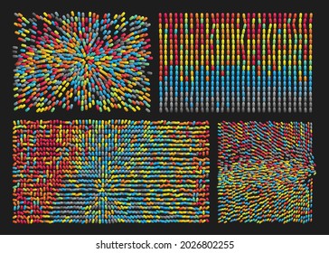 Abstract background with color ovals. 3d vector illustration.
