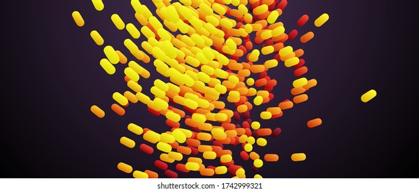 Abstract background with color ovals. Motion vector illustration. 