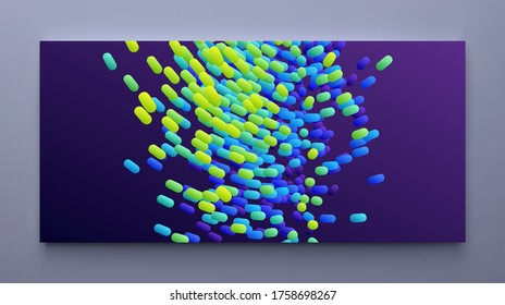 Abstract background with color ovals. Motion vector illustration. 