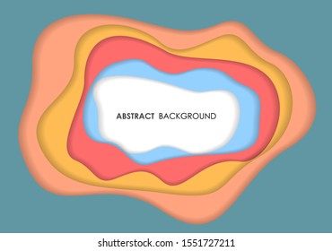 Abstract background of color paper cutting style, vector graphic design.