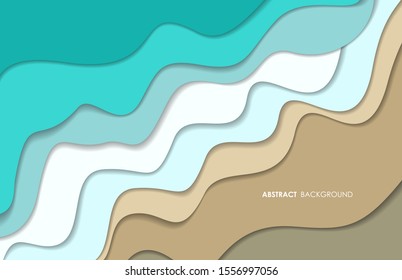 Abstract background of color paper cutting style, vector graphic design.