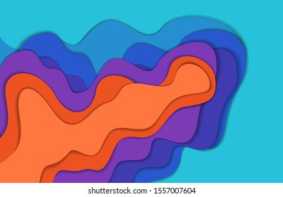 Abstract background of color paper cutting style, vector graphic design.